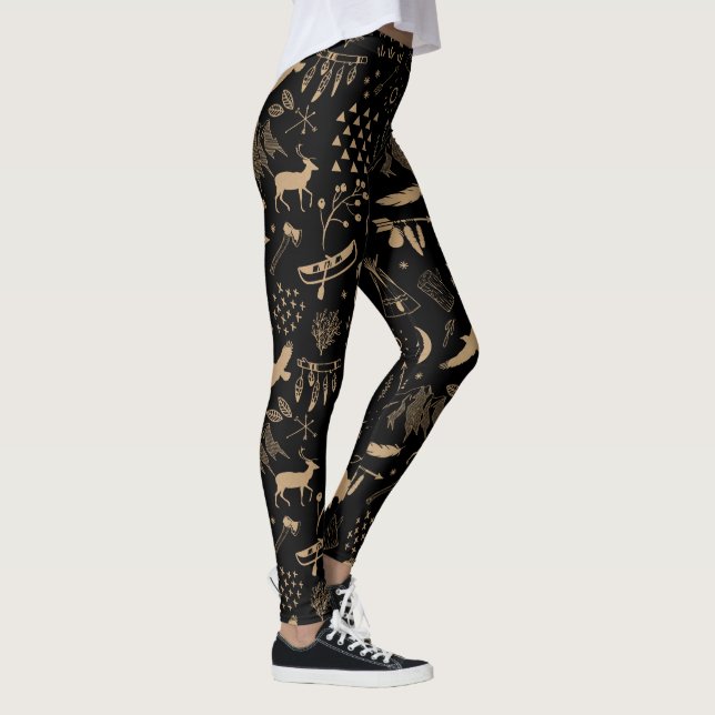 Buffalo Äventyr Mönster Kraft ID599 Leggings (Höger)