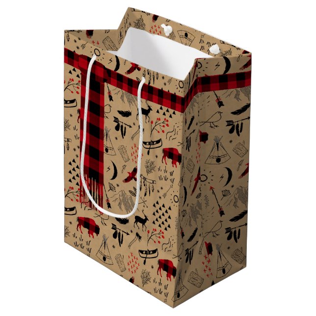 Buffalo Äventyr Play Scarf Red/ Kraft ID599 (Framsidan Vinklad)