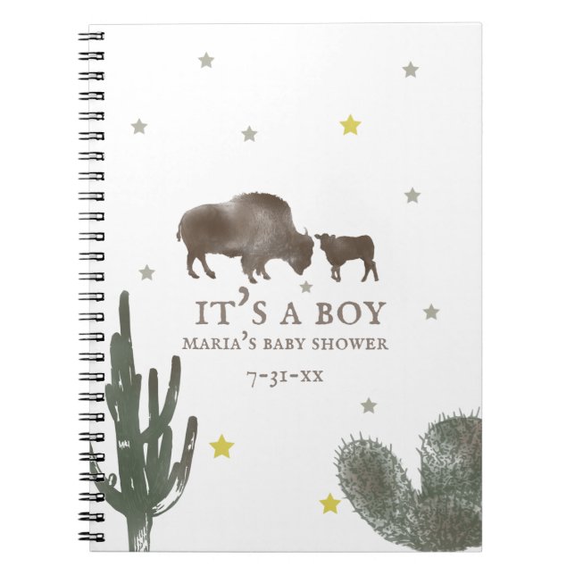 Buffalo Baby Shower Guest Bok Anteckningsbok (Framsidan)