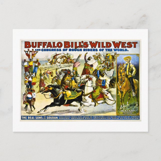 Buffalo Bill 1899 - Arab Horsperma Vykort (Framsida)