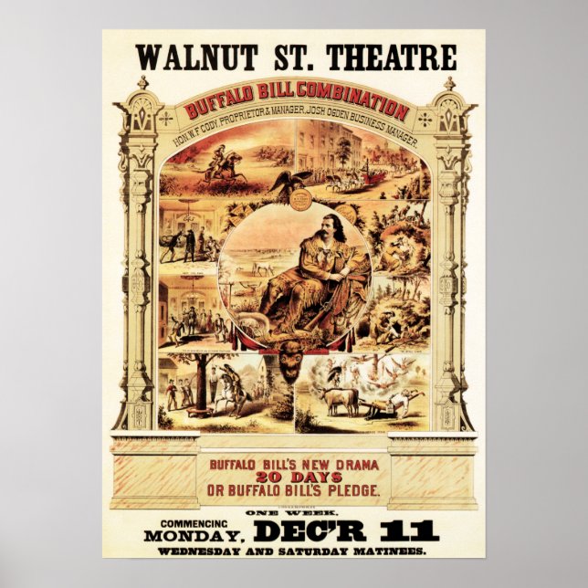 BUFFALO BILL American Walnut Street Theater Advert Poster (Framsidan)