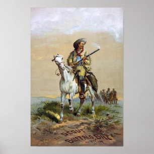 Buffalo Bill Cody, 1872. Vintage Reklam Poster