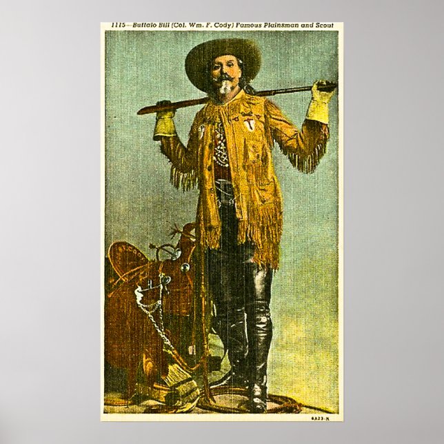 Buffalo Bill Cody - Berömd Plainsman och Scout Poster (Framsidan)