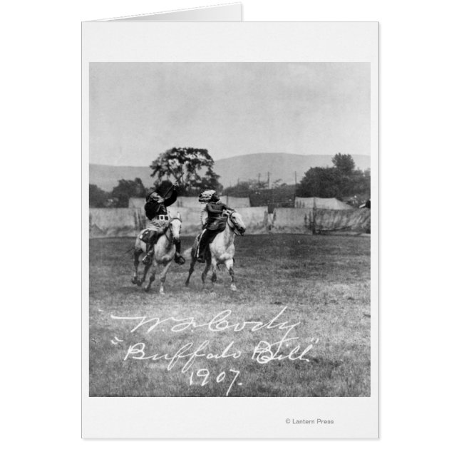 "Buffalo Bill" Cody Riding Horse Hälsningskort (Framsidan)