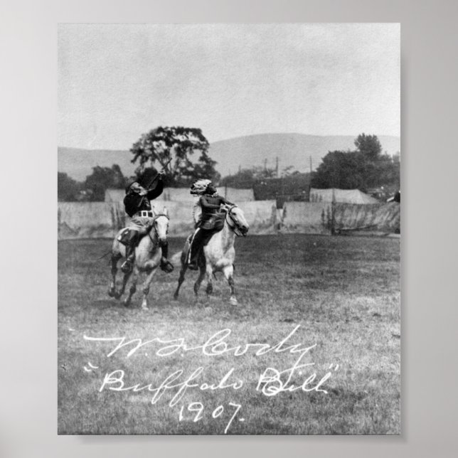 "Buffalo Bill" Cody Riding Horse Poster (Framsidan)