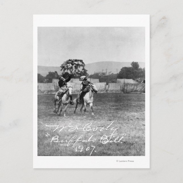 "Buffalo Bill" Cody Riding Horse Vykort (Framsida)