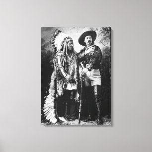 Buffalo Bill Cody & Sitta Bull - Circa 1885 Canvastryck