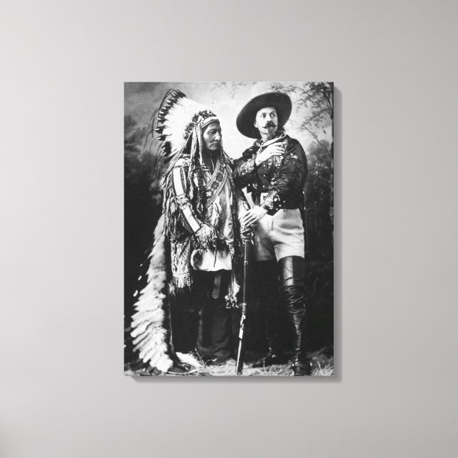 Buffalo Bill Cody & Sitta Bull - Circa 1885 Canvastryck (Framsida)