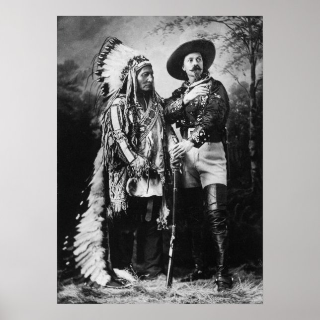 Buffalo Bill Cody & Sitta Bull - Circa 1885 Poster (Framsidan)