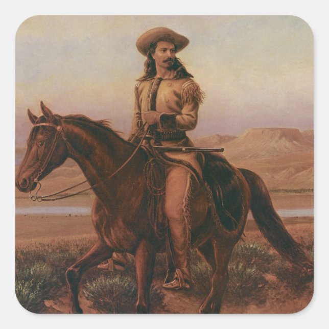 Buffalo Bill Fyrkantigt Klistermärke (Framsida)