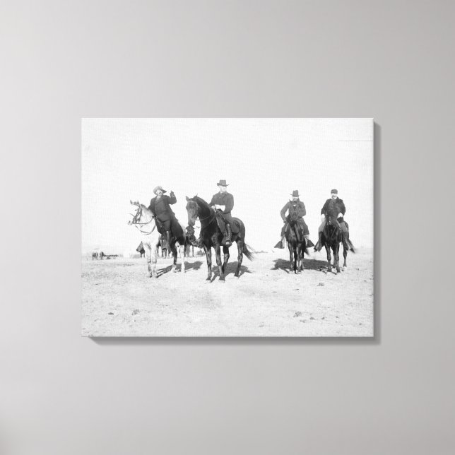 Buffalo Bill, general Miles, kapten Baldwin Canvastryck (Framsida)