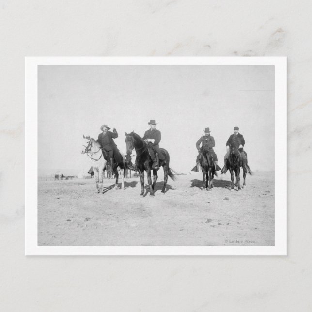 Buffalo Bill, general Miles, kapten Baldwin Vykort (Framsida)