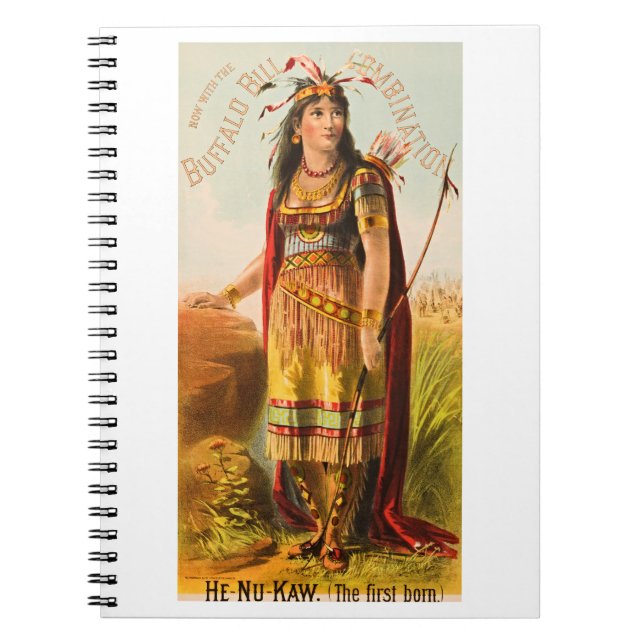 Buffalo Bill Handsomest Indian Maiden 1880-talet Anteckningsbok (Framsidan)