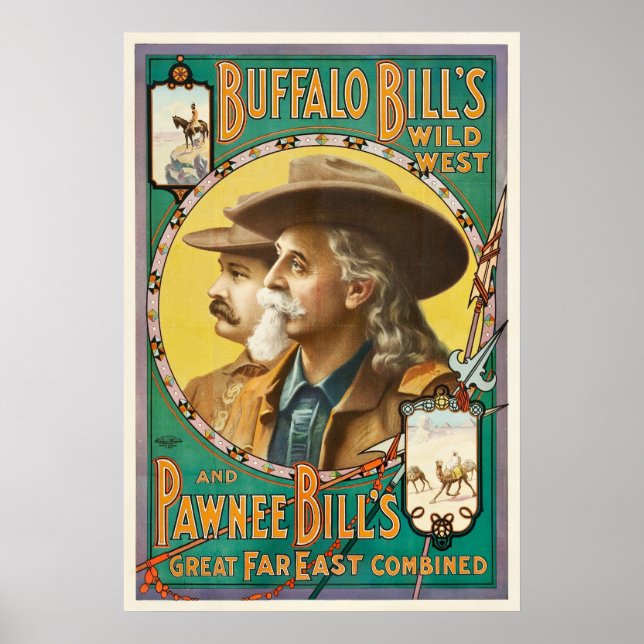 Buffalo Bill och Pawnee Bill Vilda western Show Po Poster (Framsidan)