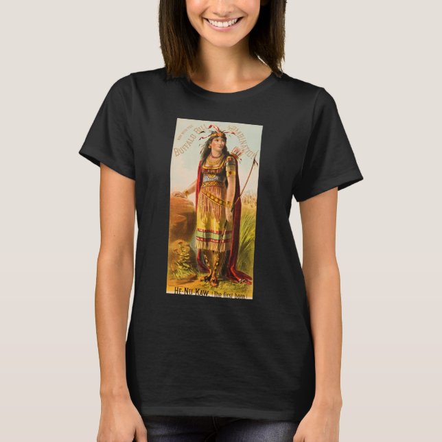 Buffalo Bill Vackraste Indianmö 1880-talet T Shirt (Framsida)
