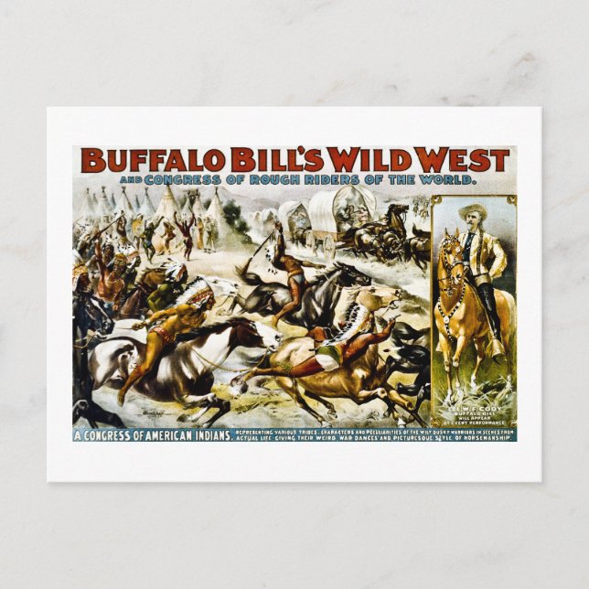 Buffalo Bill Vilda western 1899 Vykort (Framsida)