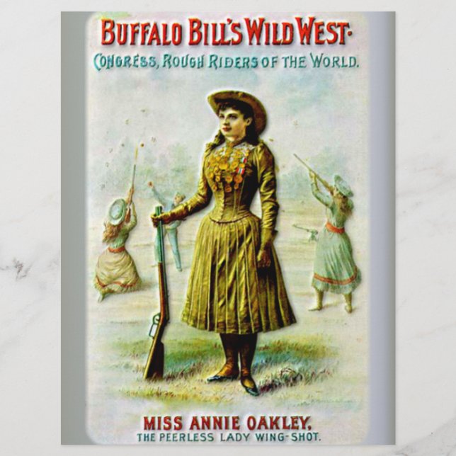 Buffalo Bill Vilda western Poster Annie Oakley Reklamblad (Framsidan)