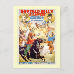Buffalo Bill Vilda western Show Poster Apparel, gå Vykort