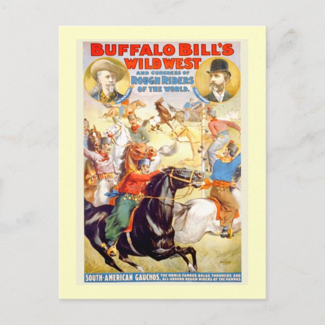 Buffalo Bill Vilda western Show Poster Apparel, gå Vykort (Framsida)