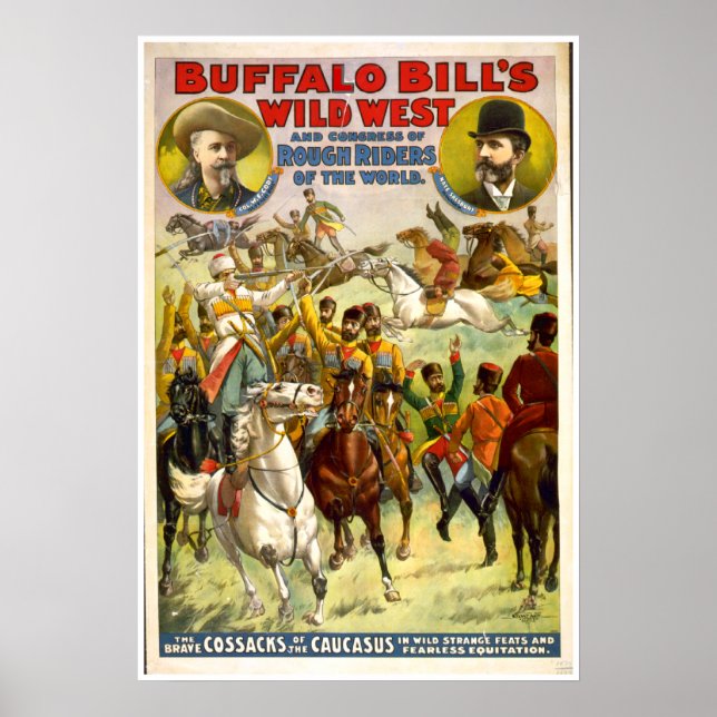 Buffalo Bill Vilda western VINTAGE AFFISCH (Framsidan)
