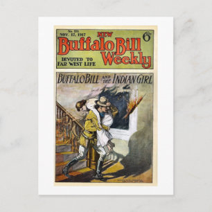Buffalo Bill Weekly 1917 ägnad åt Far Väster Life Vykort