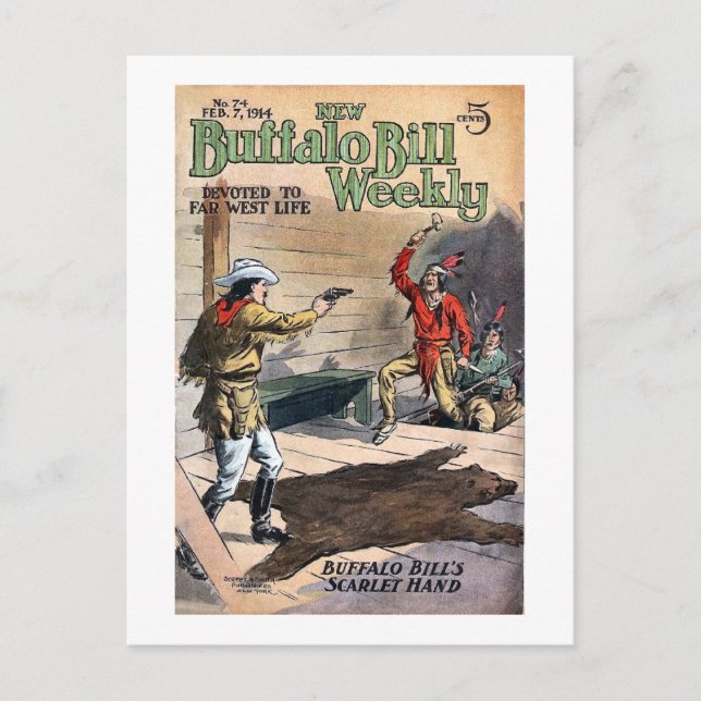 Buffalo Bill Weekly 8 - vintage Vykort (Framsida)