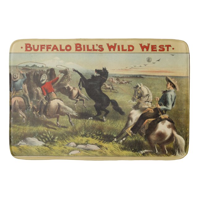 Buffalo Bill Wild West Cowboy Häst Affisch Badrumsmatta (Framsidan)