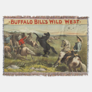 Buffalo Bill Wild West Cowboy Häst Affisch Filt