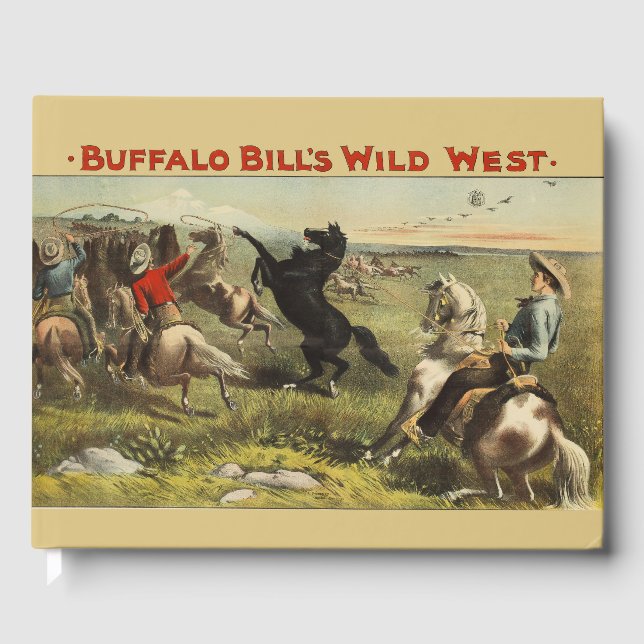 Buffalo Bill Wild West Cowboy Häst Affisch Gästböcker (Framsida)