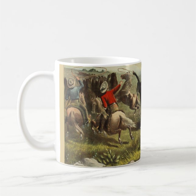 Buffalo Bill Wild West Cowboy Häst Affisch Kaffemugg (Vänster)