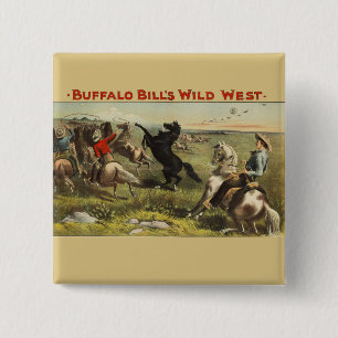 Buffalo Bill Wild West Cowboy Häst Affisch Knapp