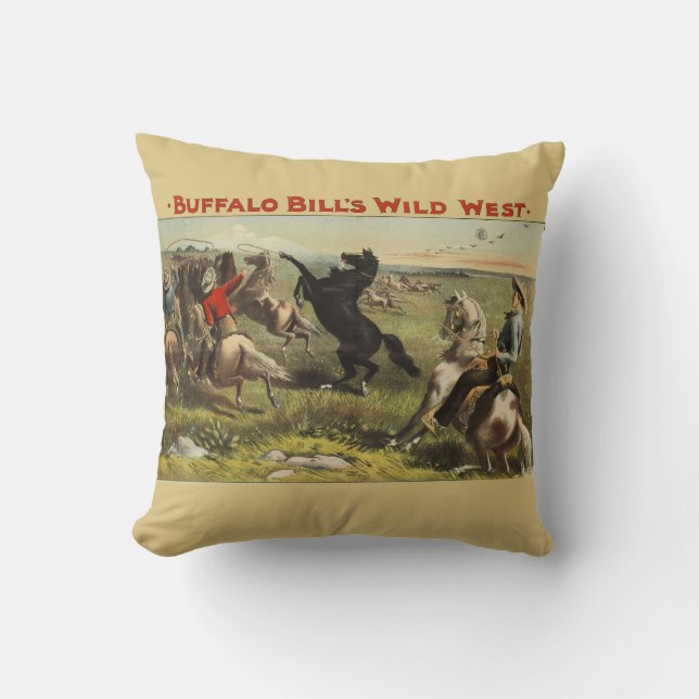 Buffalo Bill Wild West Cowboy Häst Affisch Kudde (Framsida)