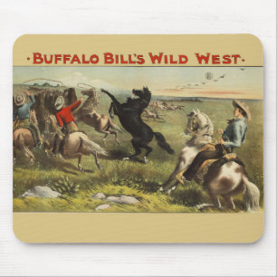 Buffalo Bill Wild West Cowboy Häst Affisch Musmatta