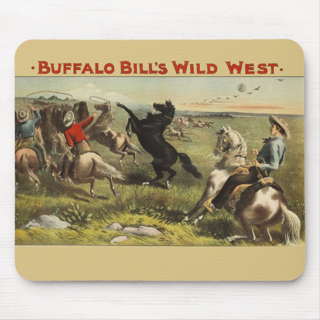 Buffalo Bill Wild West Cowboy Häst Affisch Musmatta (Framsidan)