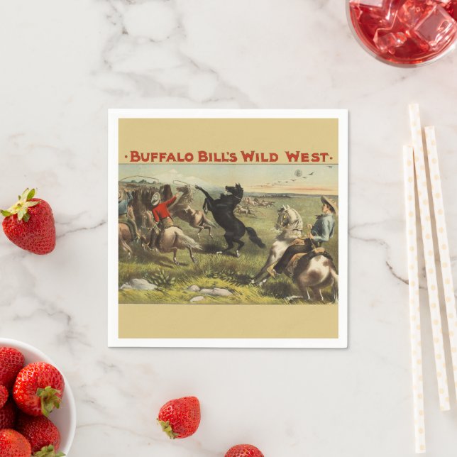 Buffalo Bill Wild West Cowboy Häst Affisch Pappersservett (Insitu)