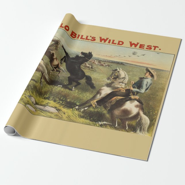 Buffalo Bill Wild West Cowboy Häst Affisch Presentpapper (Utrullad)