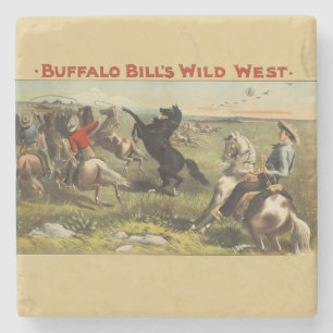 Buffalo Bill Wild West Cowboy Häst Affisch Stenunderlägg