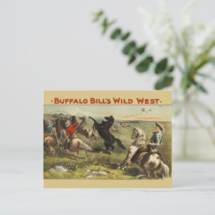 Buffalo Bill Wild West Cowboy Häst Affisch Vykort