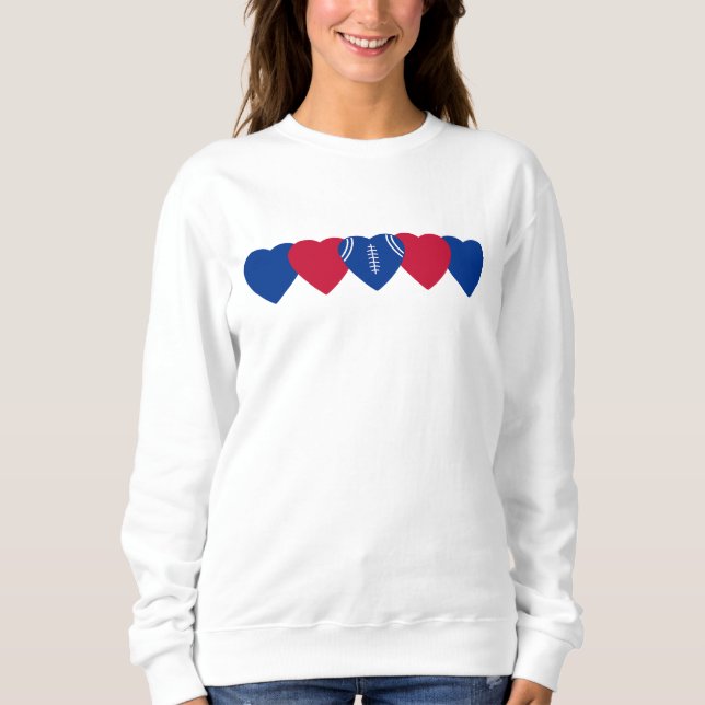 Buffalo Bills Heart Football T Shirt (Framsida)
