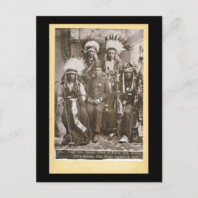 Buffalo Bill's Indians 1890 Vykort (Framsida)