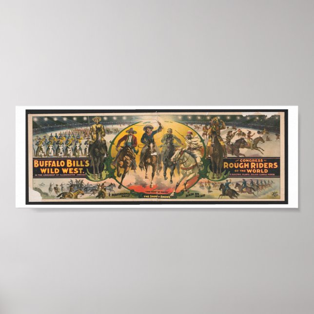 Buffalo Bill's Vilda western and Rough Riders Poster (Framsidan)