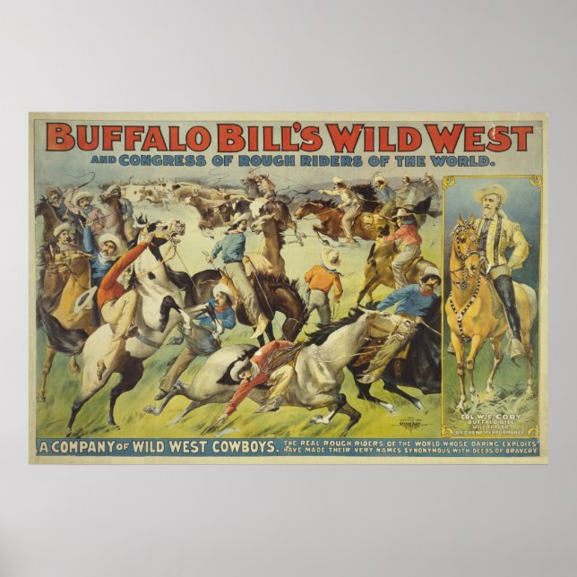 Buffalo Bill's Vilda western Cowboys Poster (Framsidan)