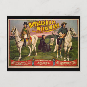 Buffalo Bill's Vilda western Cowboys Poster Vykort