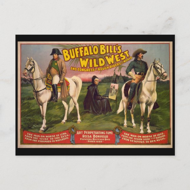 Buffalo Bill's Vilda western Cowboys Poster Vykort (Framsida)
