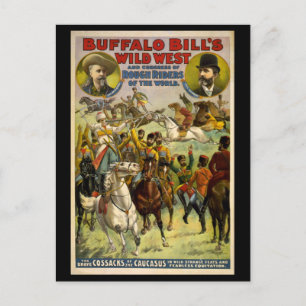 Buffalo Bill's Vilda western Cowboys Poster Vykort