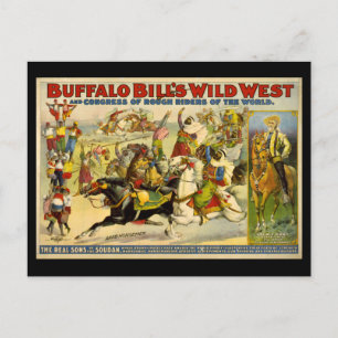 Buffalo Bill's Vilda western Cowboys Poster Vykort
