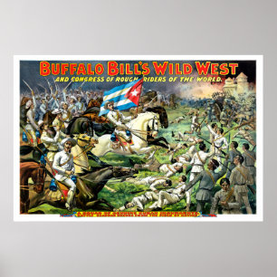 Buffalo Bill's Vilda western/Rough Riders kongress Poster