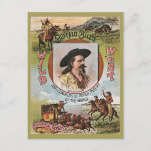 Buffalo Bills Vilda western Show 1893 Vintage Retr Vykort