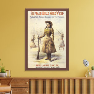 Buffalo Bill's Vilda western Show with Annie Oakle Canvastryck