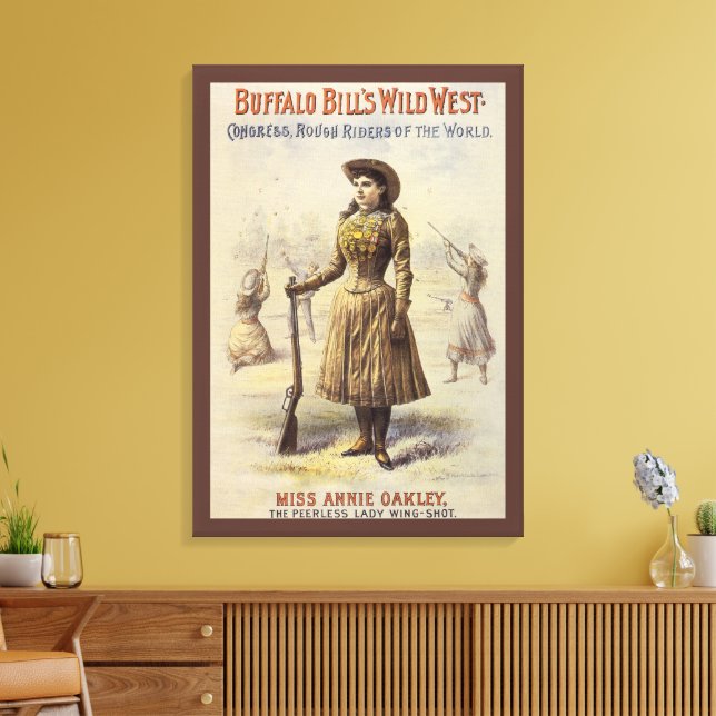 Buffalo Bill's Vilda western Show with Annie Oakle Canvastryck (Insitu (Vardagsrum))